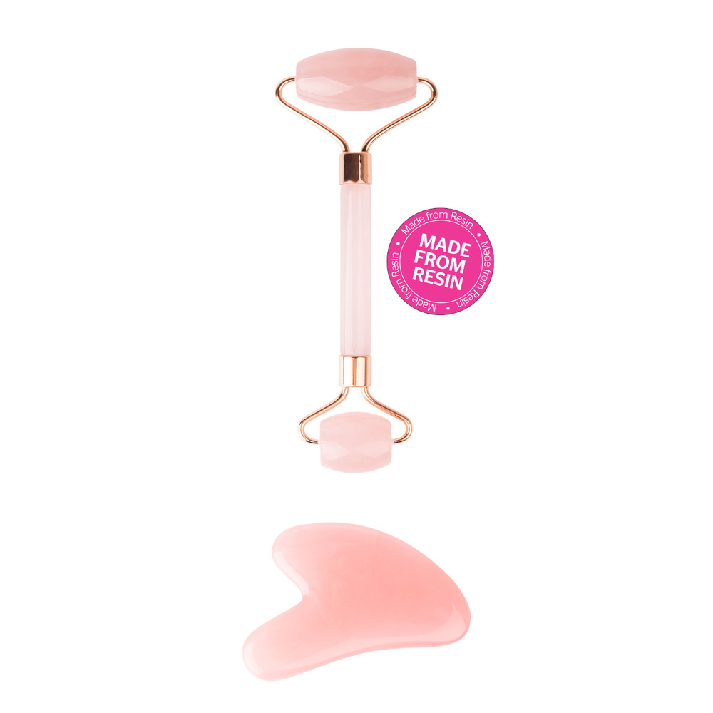 Brushworks Rouleau de quartz rose et Gua Sha Accessoire de soin