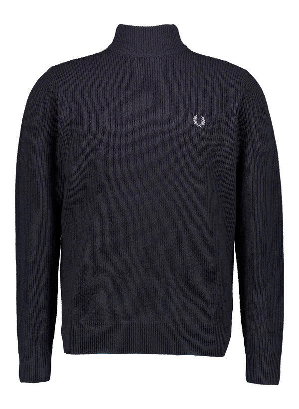 Fred Perry, Stehkragenpullover, Wolle, schwarz