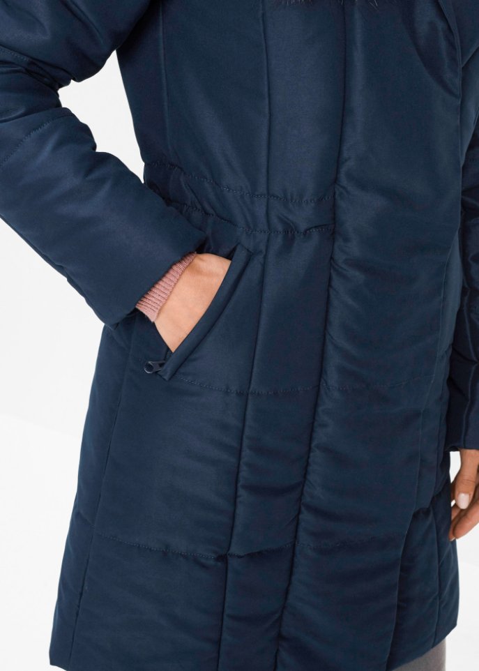 Longjacke mit Fellimitat
