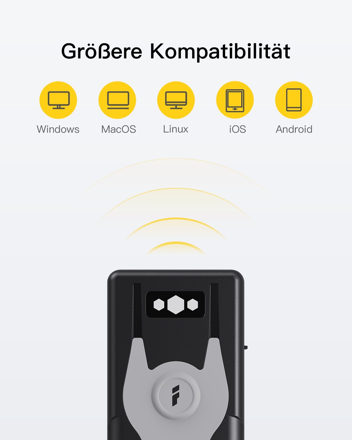 Inateck 1D CCD Bluetooth Scanner, liest Barcodes von Bildschirmen Handscanner, (Tragbar)