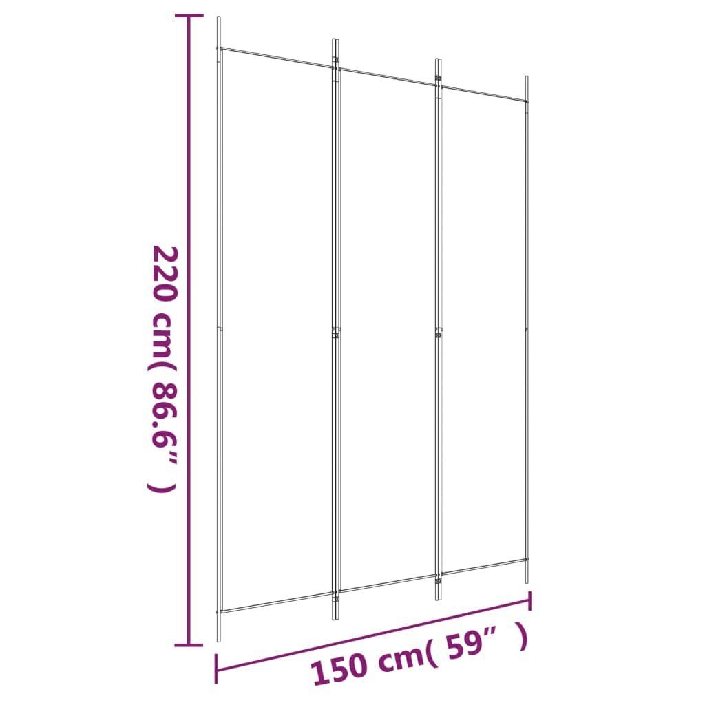 vidaXL Raumteiler 3-tlg. Paravent Braun 150x220 cm Stoff, 1-tlg.