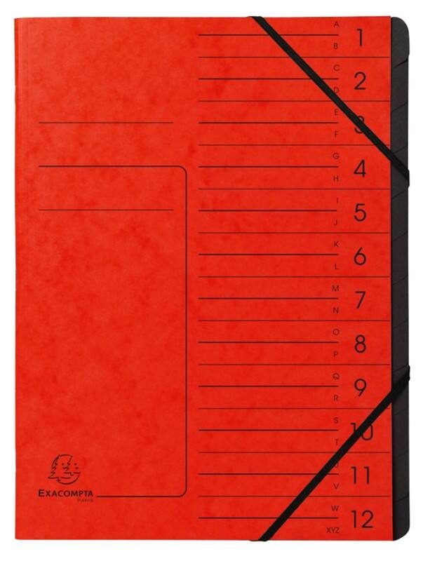 Exacompta Ordnungsmappe 541205E DIN A4 Pressspankarton meliert Rot 24,5 (B) x 1 (T) x 32 (H) cm 10 Stück