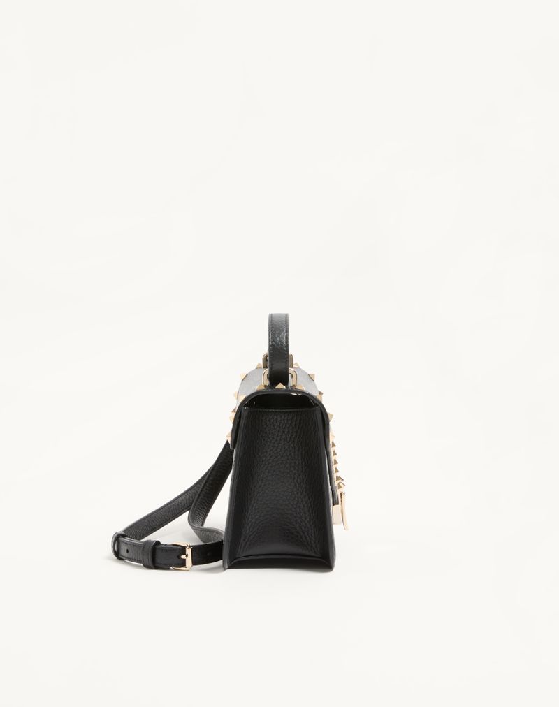 Bolsa de ombro pequena Valentino Garavani Rockstud em couro de bezerro granulado