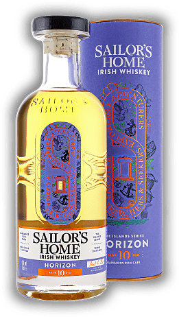 Sailor's Home Irish Whiskey The Horizon 10 Years The Islands Series Sailor's Home Irish Whiskey The Horizon 10 Years The Islands Series Dieser Blend aus Irish Malt und Grain Whiskey ist ein elegantes tropisches Schwergewicht. Alter 10 J. - 0,7	 Liter