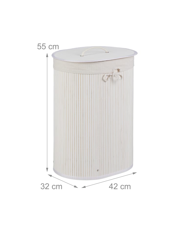 relaxdays 2 x Wäschekorb in Weiß - (B)42 x (H)55 x (T)32 cm günstig kaufen onesize