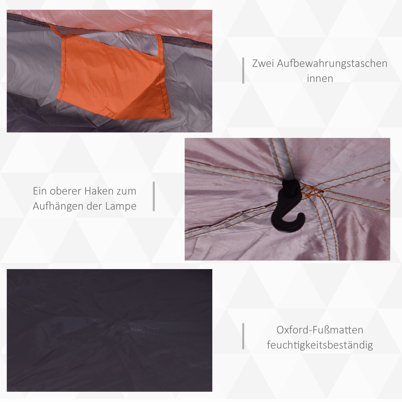 Outsunny Quick-Up-Zelt Campingzelt Doppelwandig Familienzelt für 4–6 Personen