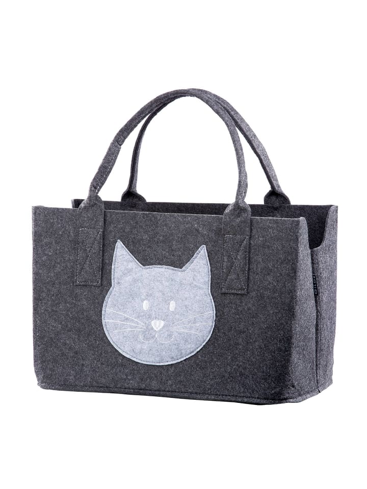 GMD Living Filztasche Katzenmotiv in Dunkelgrau günstig kaufen onesize