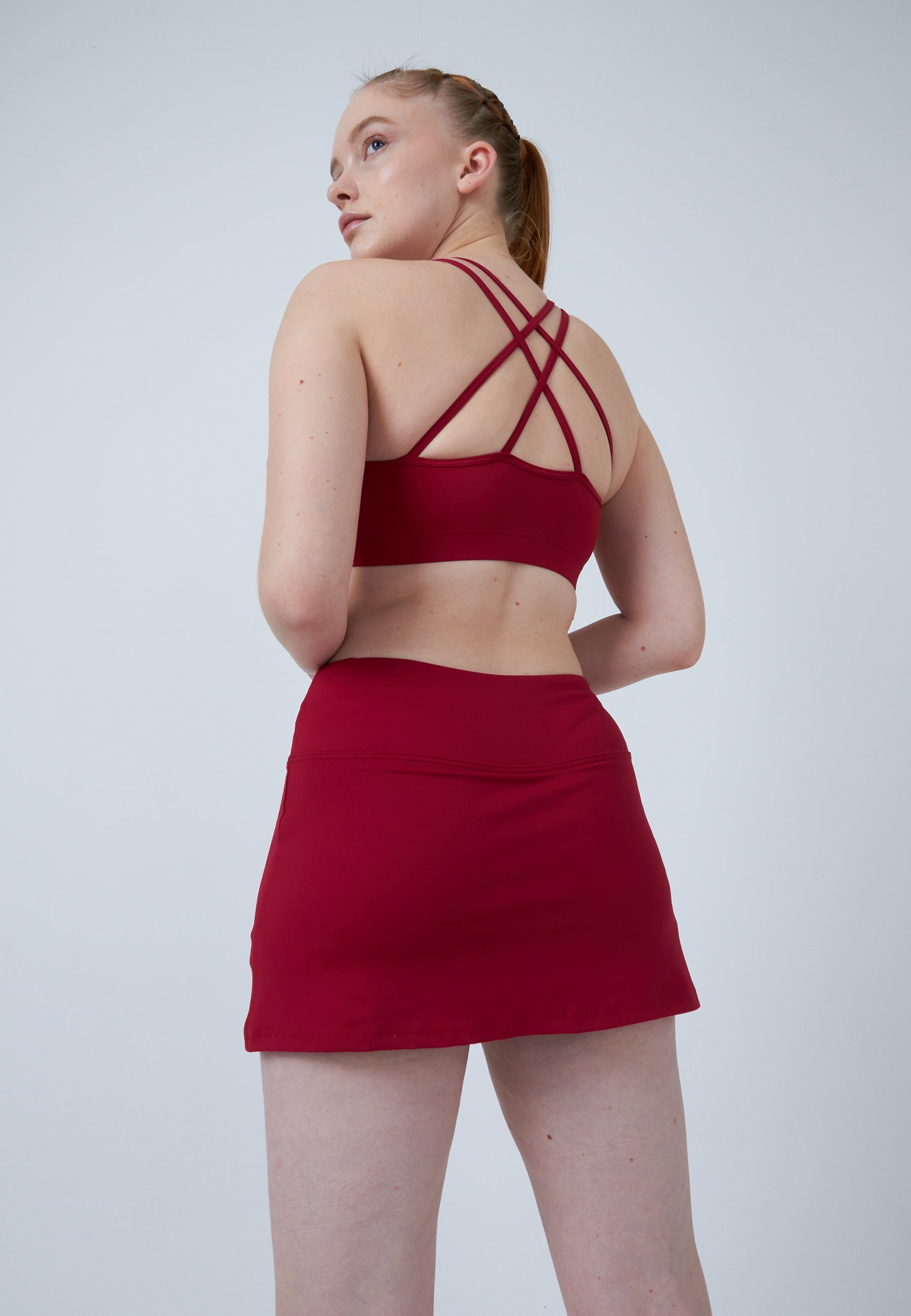 SPORTKIND Tennisrock Basic Tennis Skort Mädchen & Damen bordeaux rot