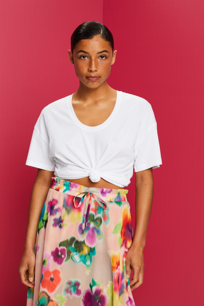 Oversize Cropped-T-Shirt, 100 % Baumwolle