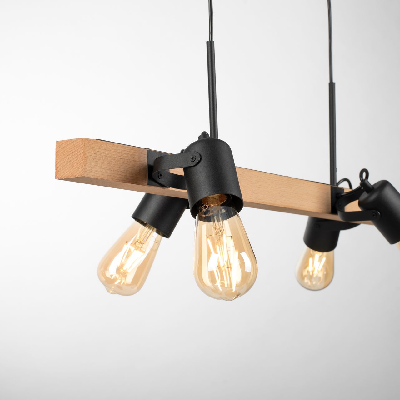 JUST LIGHT LeuchtenDirekt CANOP, Pendelleuchte 4-flammig, E27 Leuchtmittel a. max. 60Watt, Materialmix