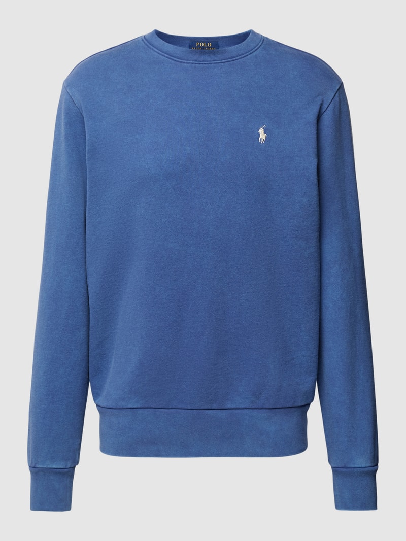 Sweatshirt mit Logo-Stitching in marineblau