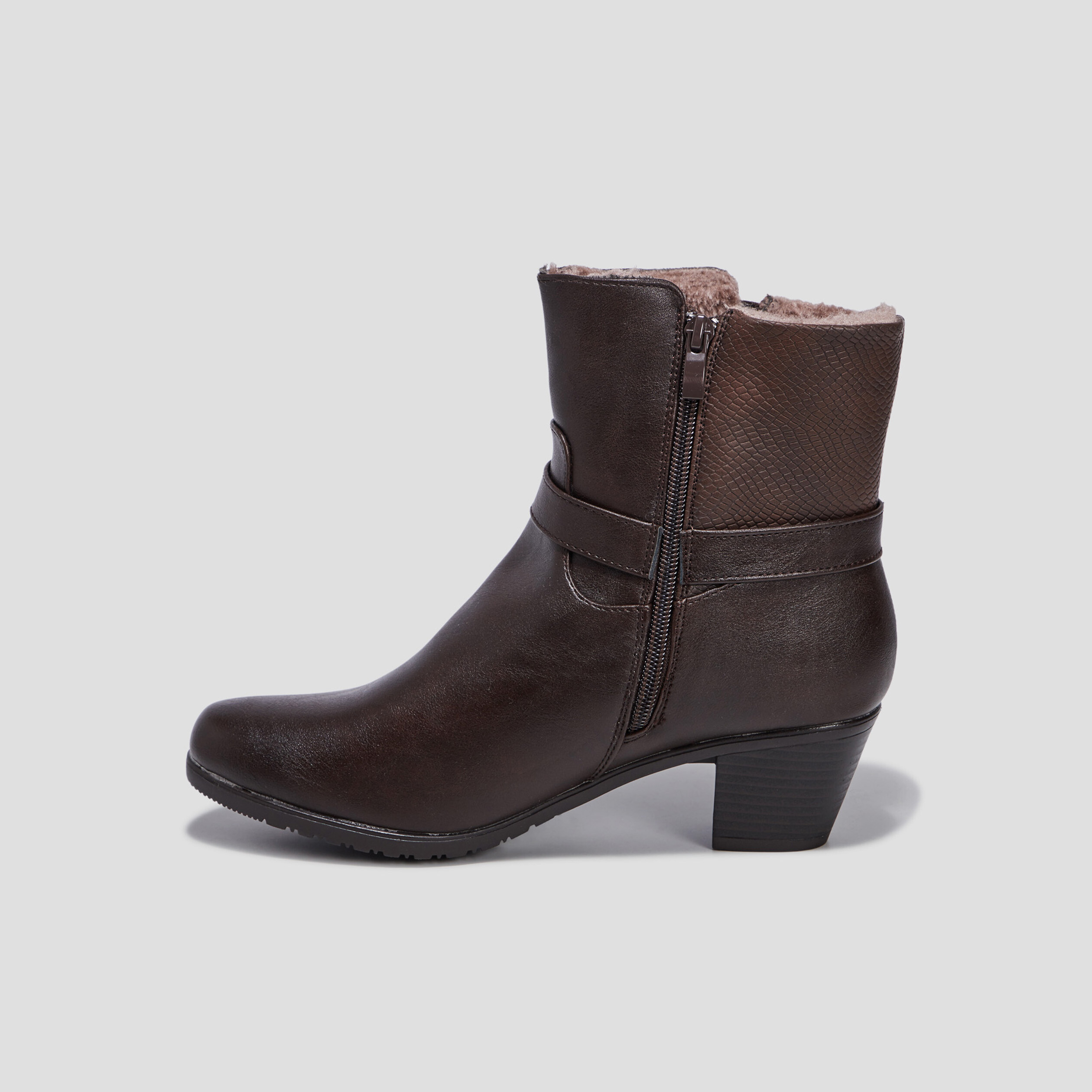 Bottines fourrées marron femme | La Halle