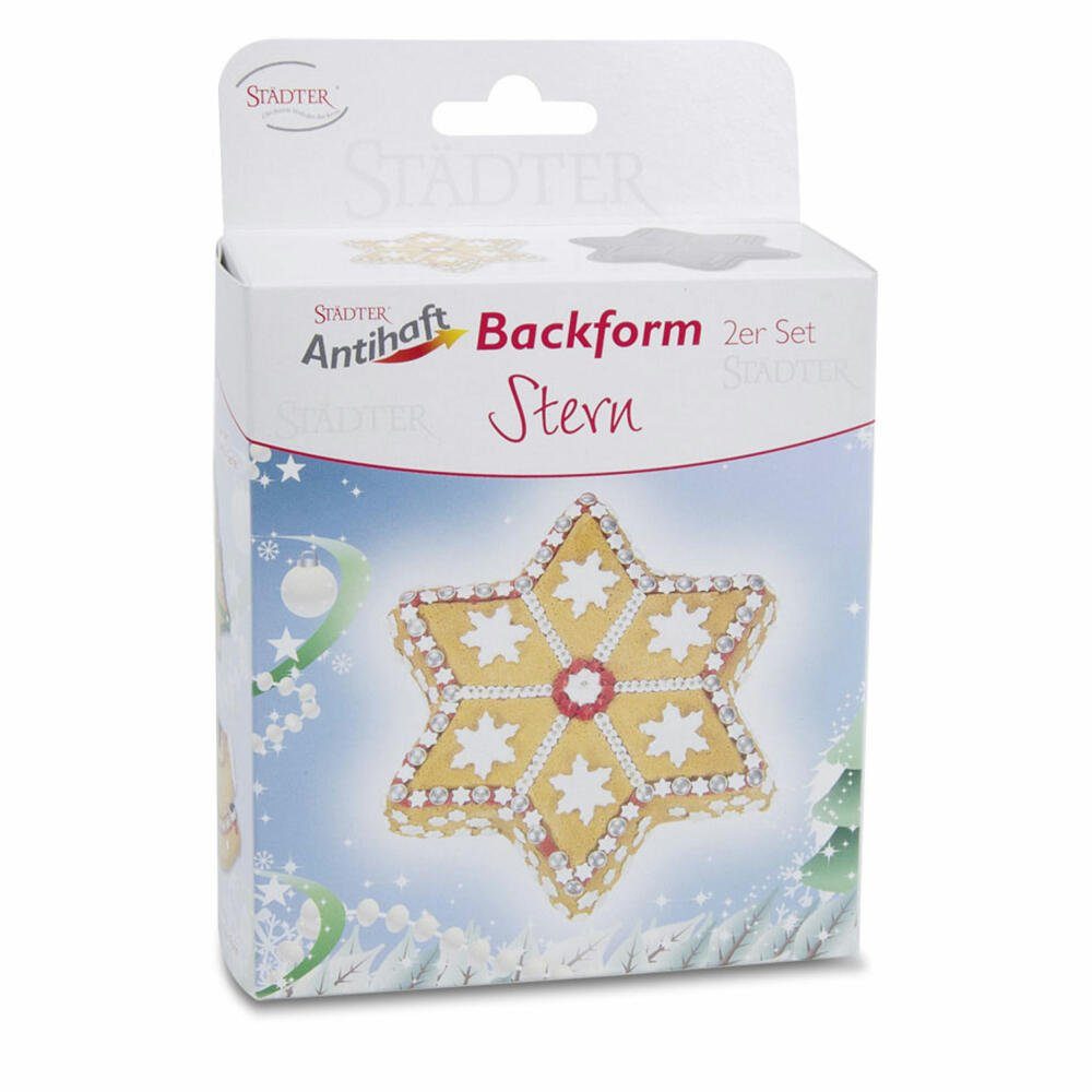 STÄDTER Backform Stern Mini 2er Set 9.5 / H 3 cm