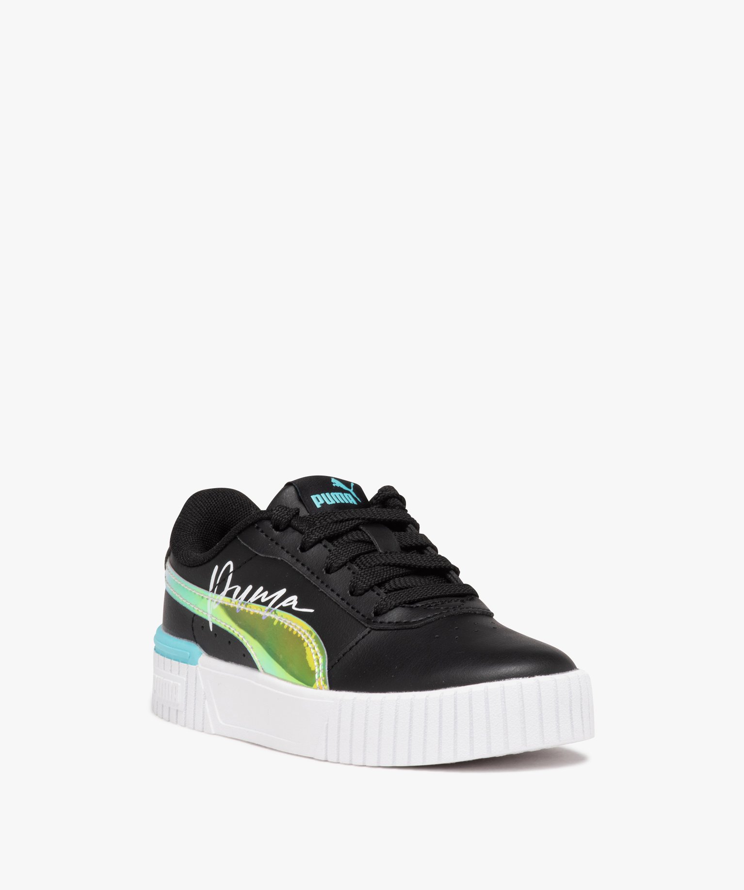 Baskets fille unies avec détails fantaisie et semelle épai... noir | GEMO