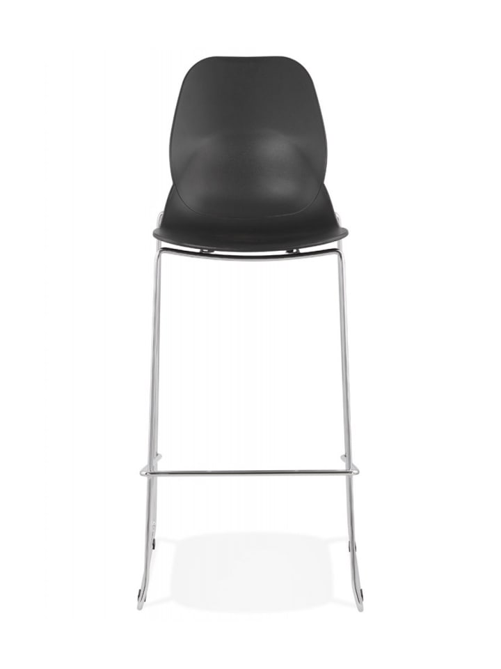 KADIMA DESIGN Barhocker mit Verchromtem Metallgestell und Kunststoffsitz in Schwarz-Silber günstig kaufen onesize