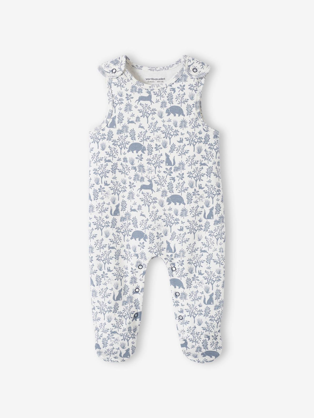 Vertbaudet Baby-Set: Strampler, Body & Schmusetuch, Bio-Baumwolle Oeko-Tex - jeansblau