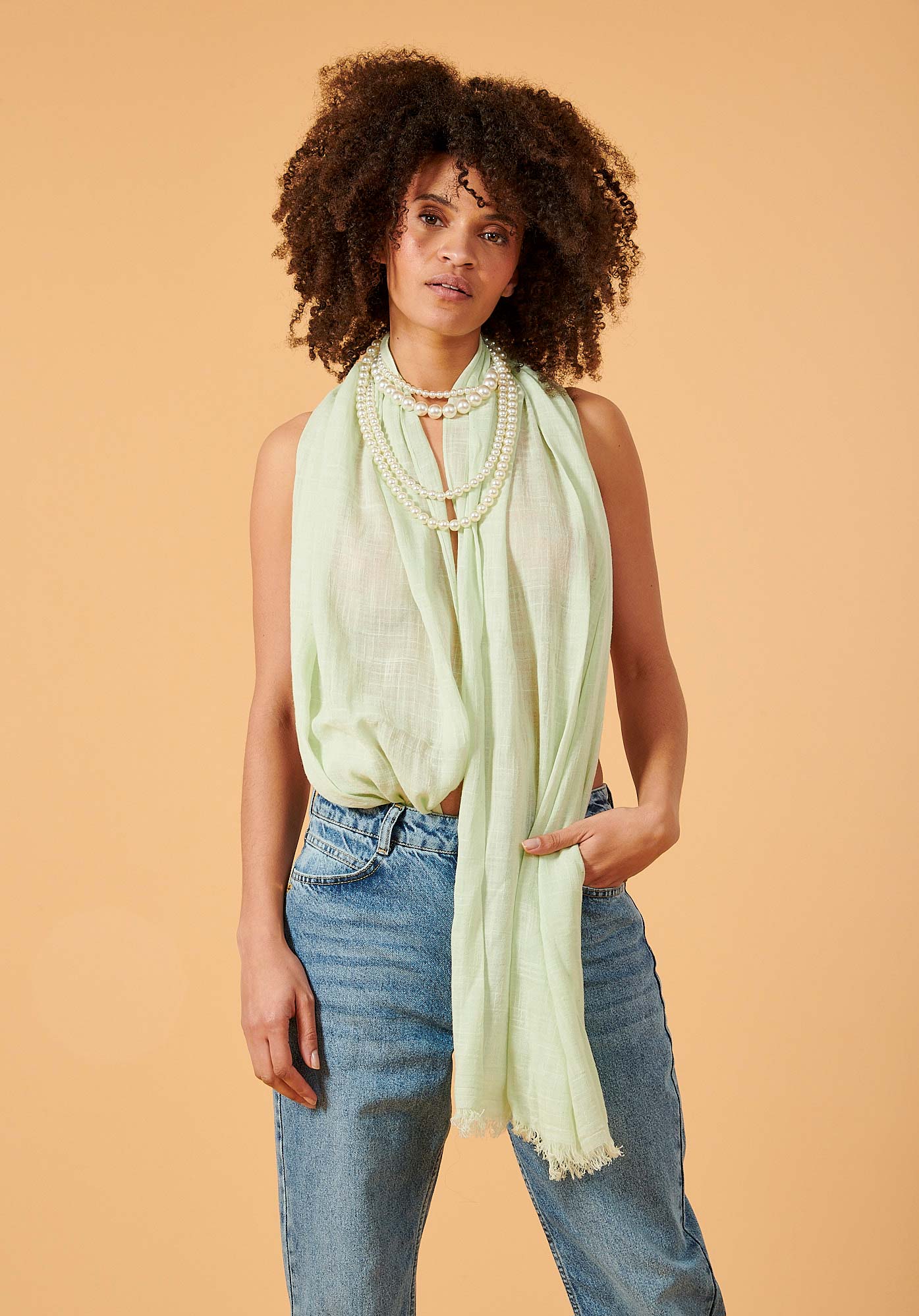 MIELI  Chèche vert Femme