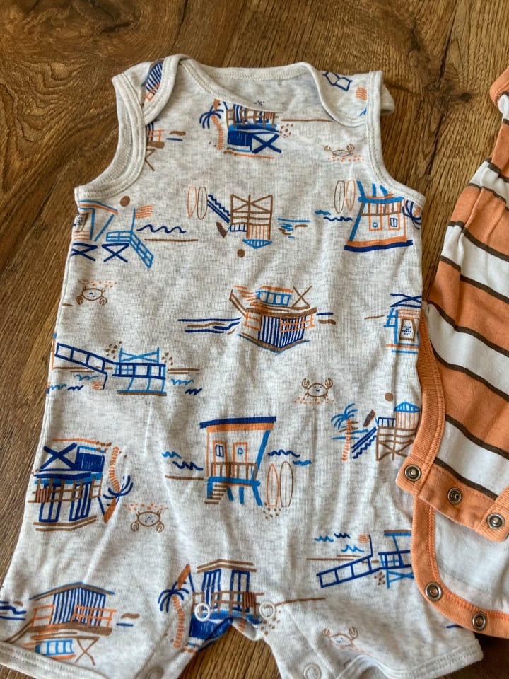 carter's 3tlg. Outfit in Orange günstig kaufen 68