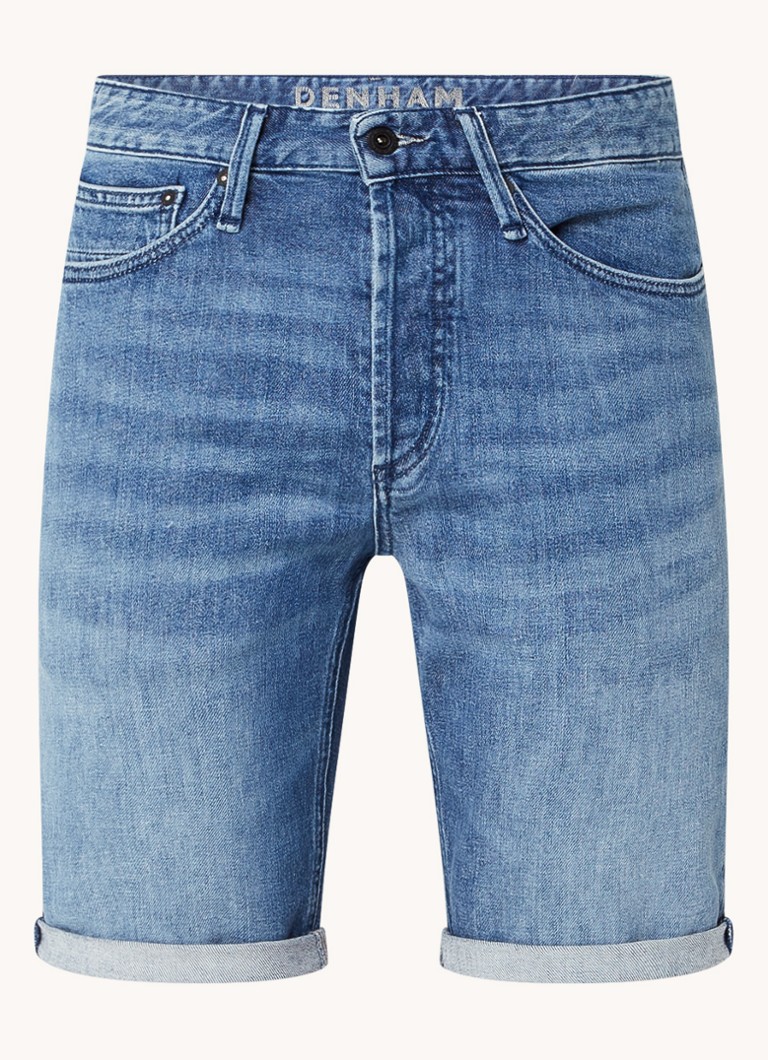 Shorts jeans Denham Razor slim fit com lavagem média