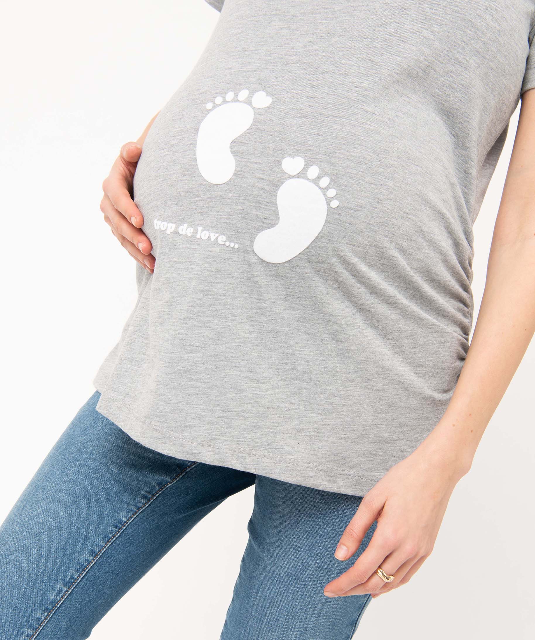 Tee-shirt de grossesse imprimé à manches courtes imprime | GEMO