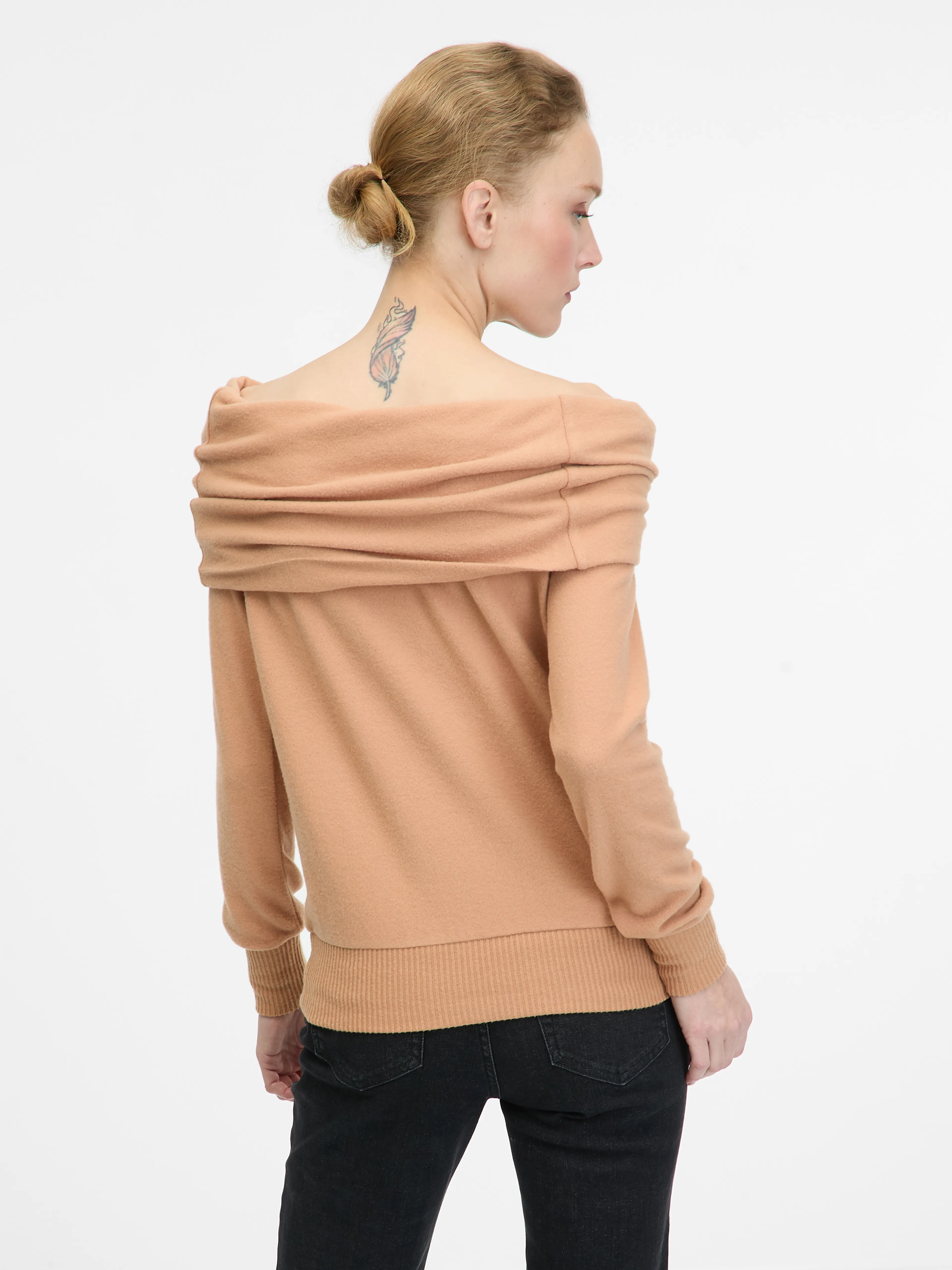 Hellbraunes Damen-Langarmshirt ORSAY
