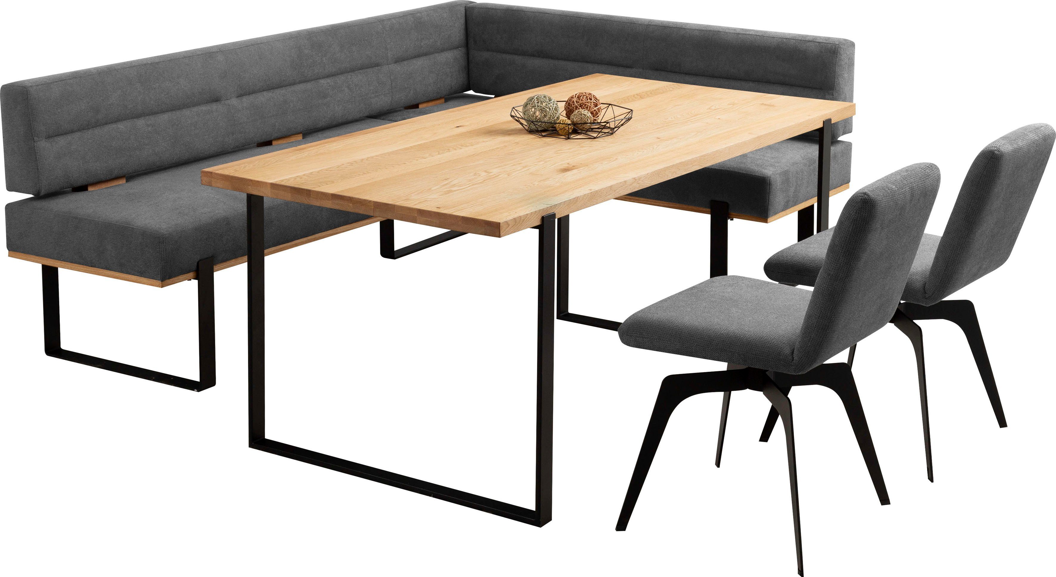 Home affaire Polsterstuhl Erin (Set, 1 St), mit Bezug aus Strukturstoff und Metallgestell