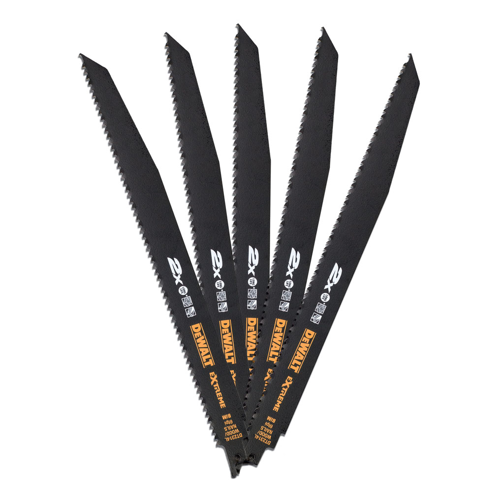 DeWalt Tillbehör DT2314L-QZ 2x Rivningssågblad 305 x 4,2 mm Tigersågblad (5 stycken) för trä + spik
