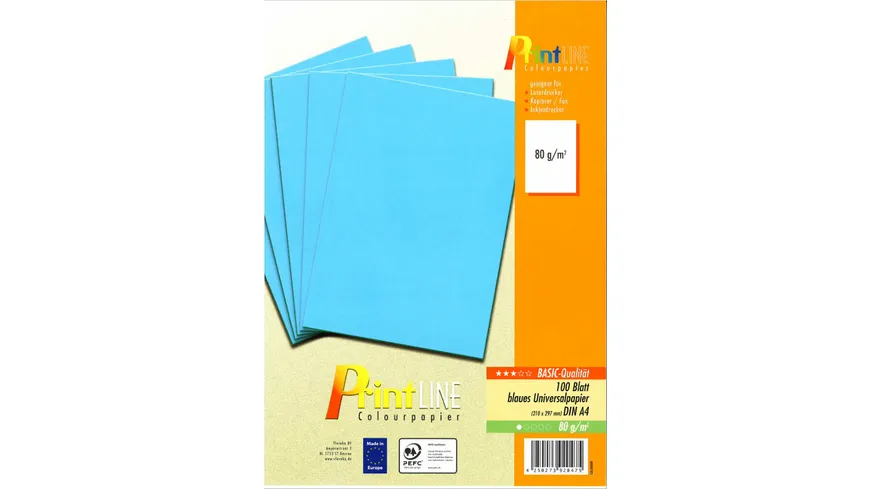 PrintLINE Universalpapier A4 blau BASIC 80g/m² blau