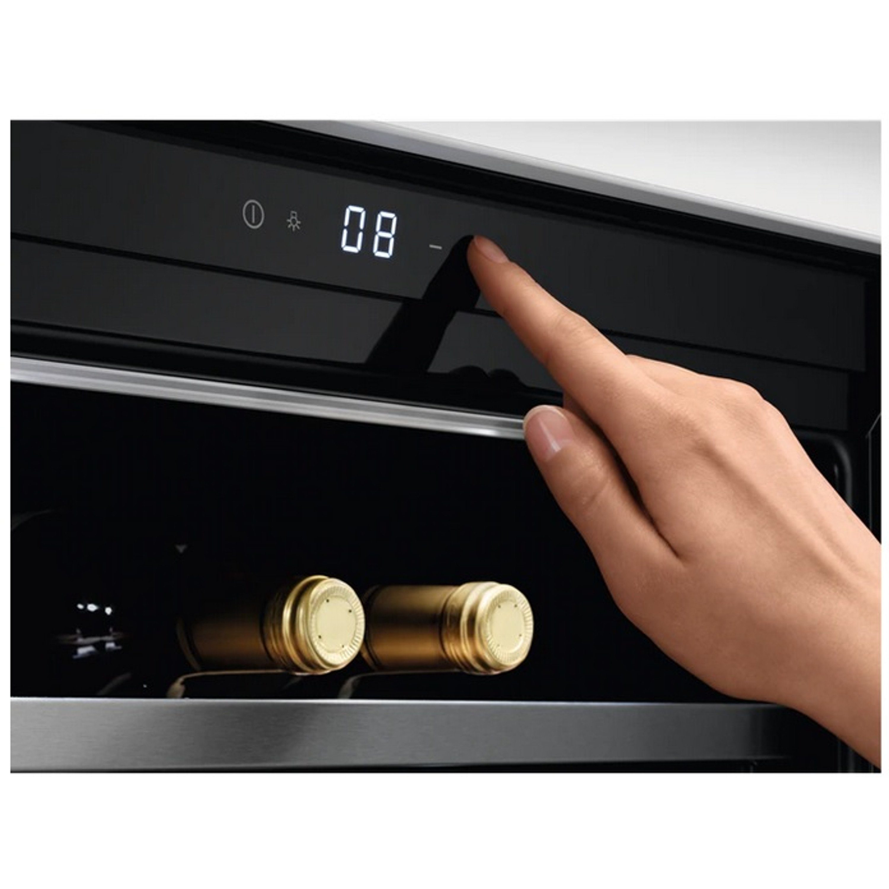 AEG Einbauweinkühlschrank KWK884520T,mit Touch-Bedienung, bis zu 18 Flaschen, Matt Black