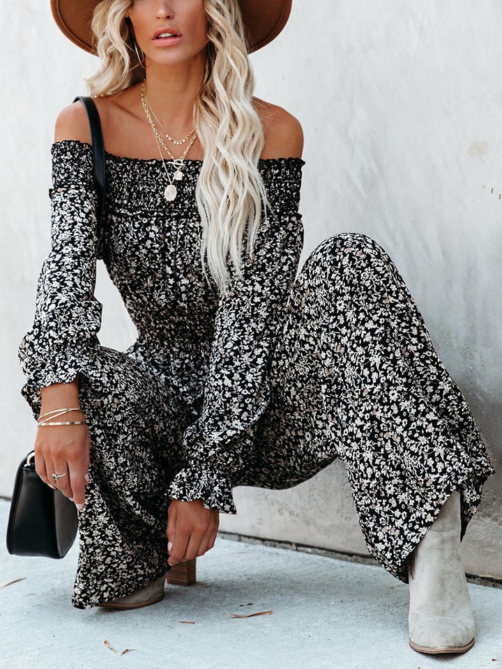Milan Kiss Jumpsuit in Schwarz/ Creme günstig kaufen