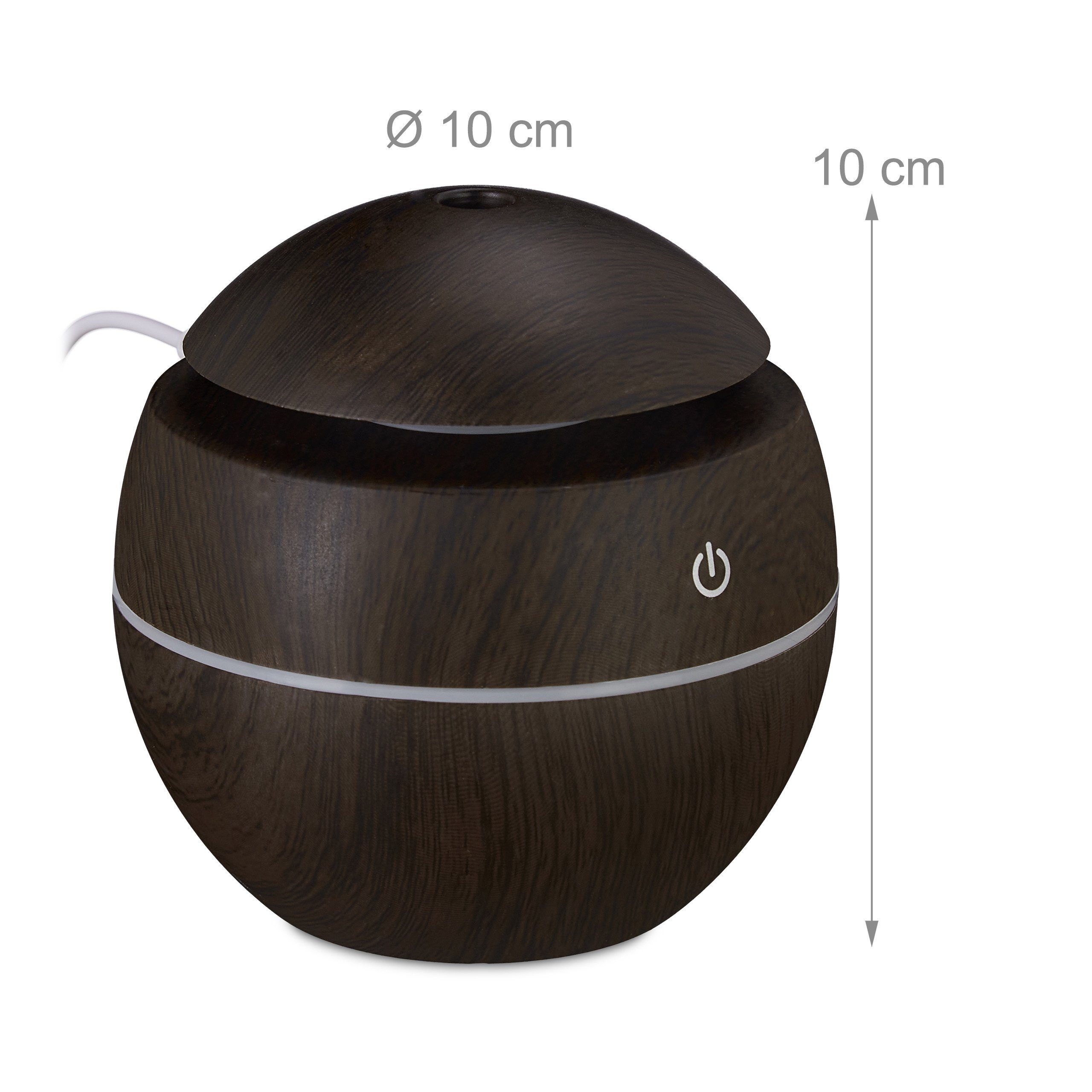relaxdays Diffuser Aroma Diffuser Holzoptik, Dunkelbraun
