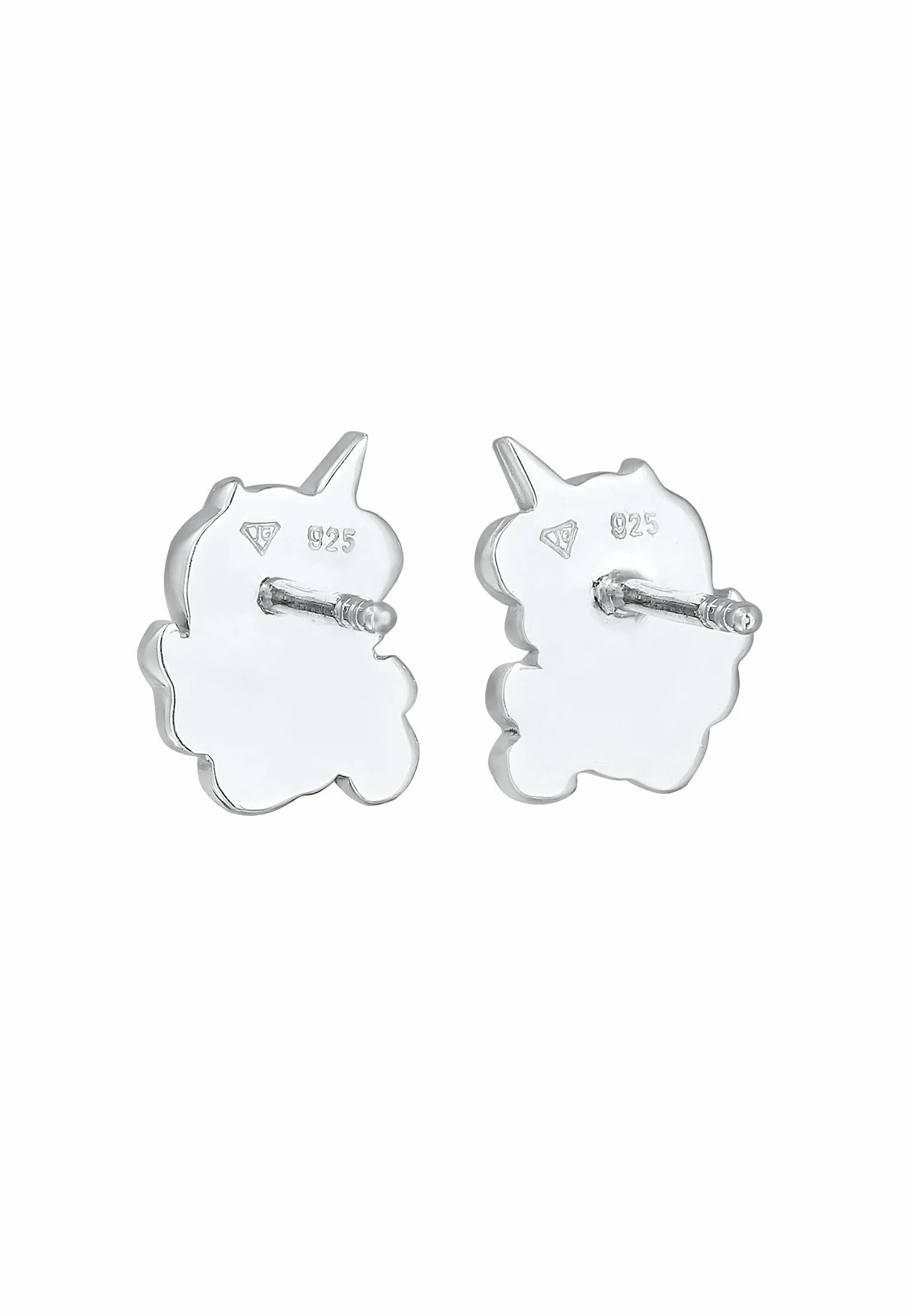 Orecchini a perno per bambini Elli con unicorno giocoso, in argento sterling 925 e smalto.