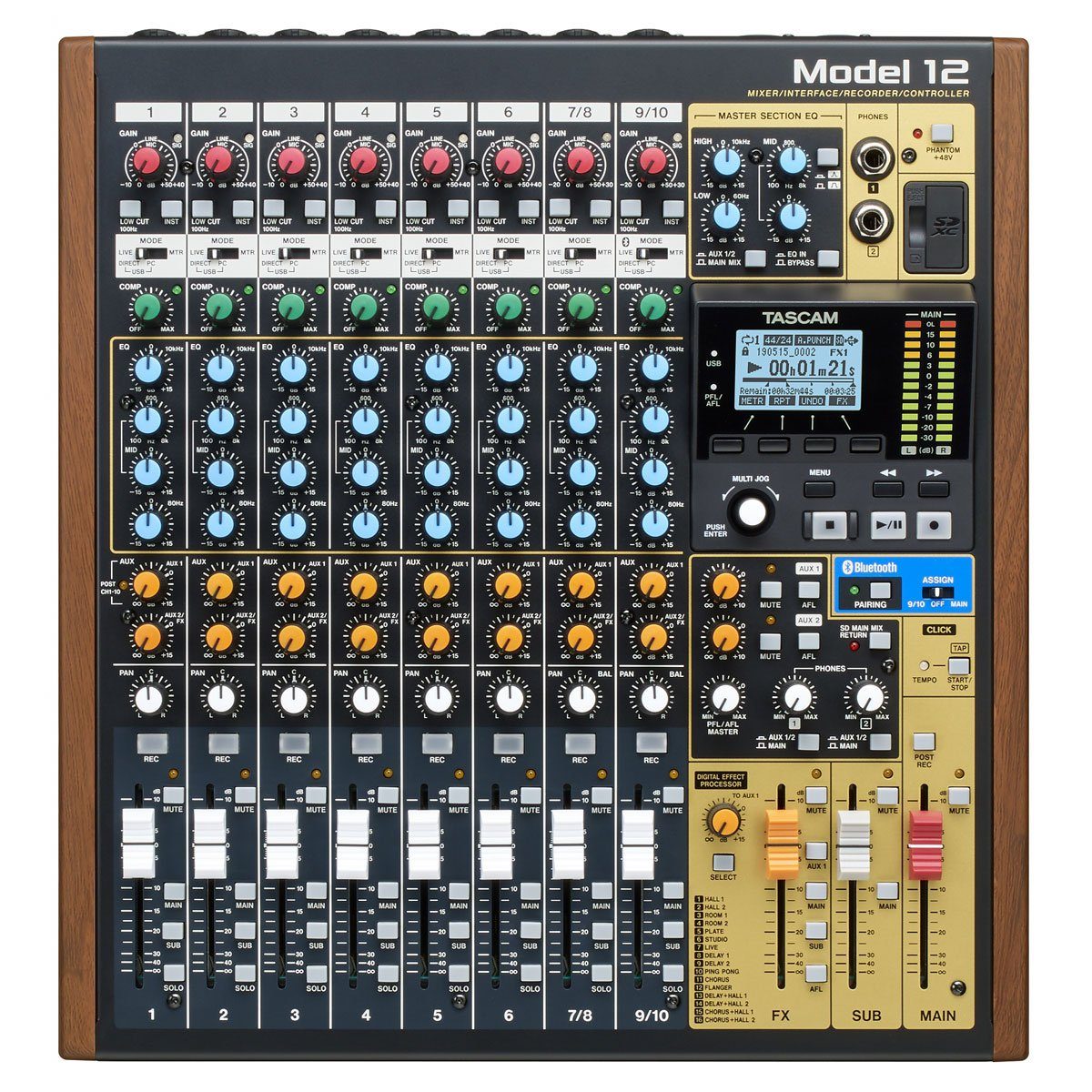 Tascam Mischpult Tascam Model 12 Mischpult + Speicherkarte 32 GB