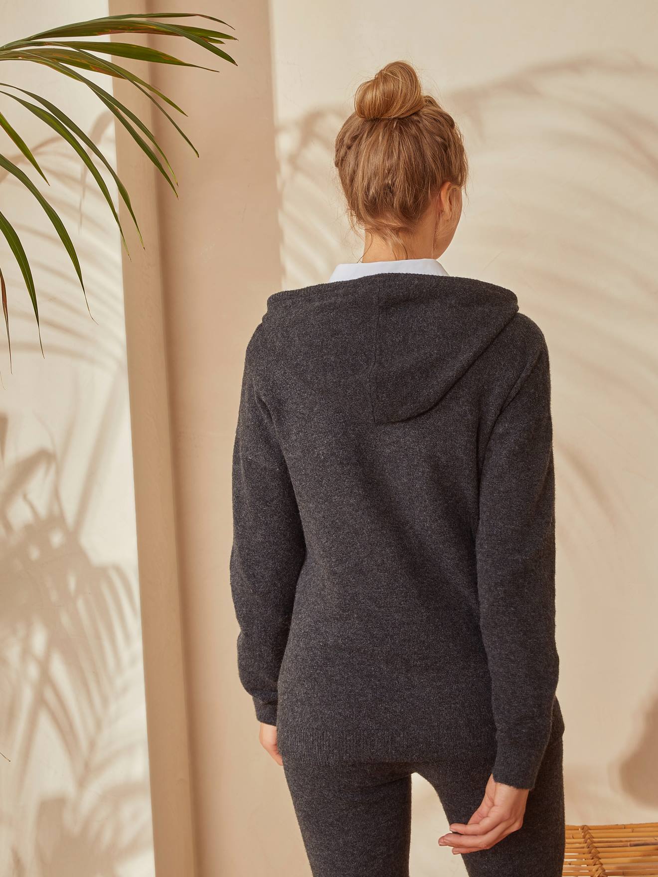 Ensemble 2 pièces de grossesse et d'allaitement gris anthra w004