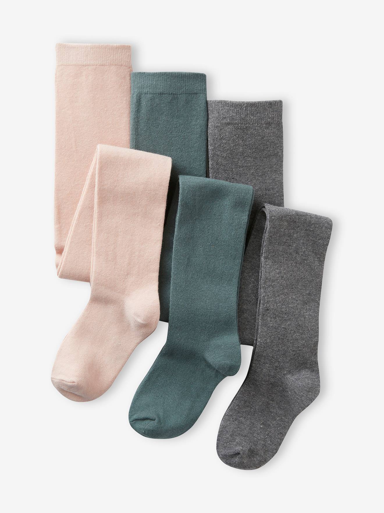 Lot de 3 paires de collants fille BASICS moutarde
