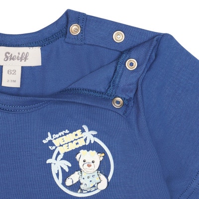 T-Shirt kurzarm, mittelblau für Mädchen