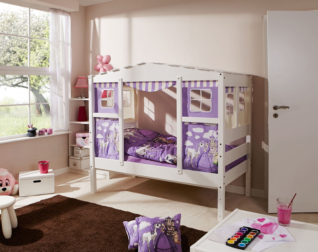Ticaa Hausbett MINI Prinzessin Lila - inkl. Matratze