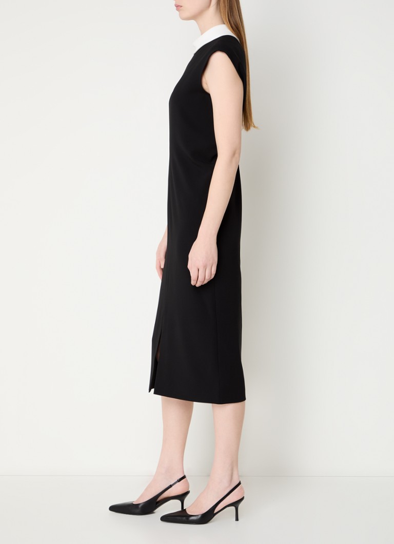 Abito tubino midi MaxMara Dattero con colletto removibile e spacco