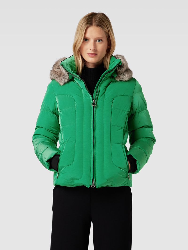 Funktionsjacke mit Kunstfell Modell 'ASTORIA' in apfelgrün meliert