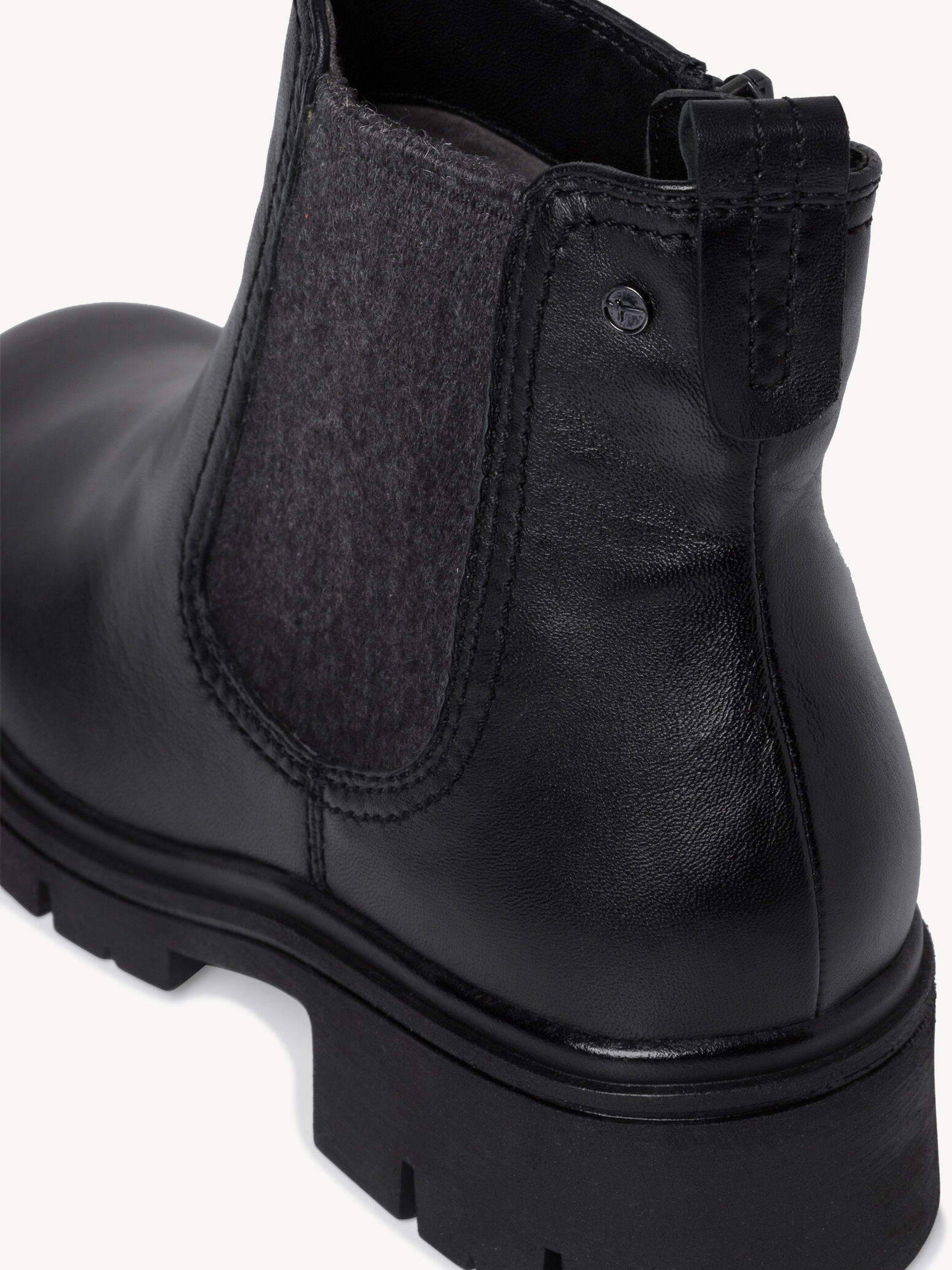 Bottine Chelsea en cuir - noir