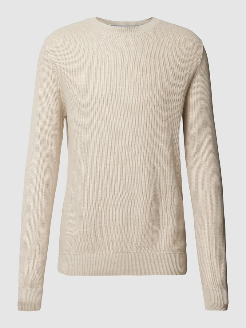 Strickpullover in melierter Optik in hellgrau meliert