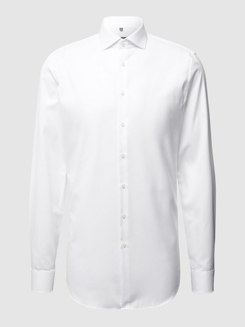 Regular Fit Business-Hemd aus Twill in weiß