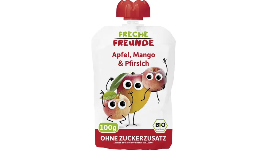 Freche Freunde Bio Quetschie 100% Apfel, Mango & Pfirsich 100 g