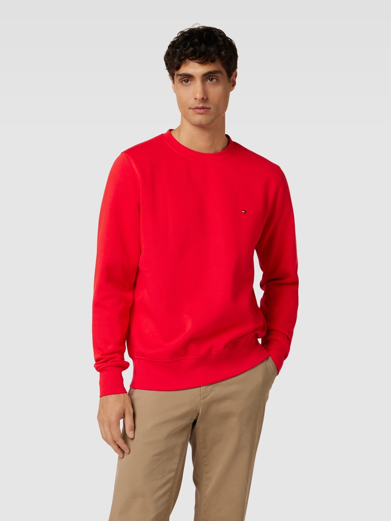 Sweatshirt mit Label-Stitching c in rot