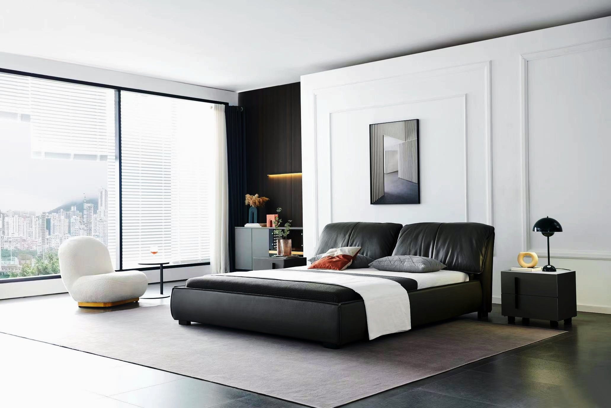 Salottini Lederbett Designer Bett 180x200 Lederbett Doppelbett Arezzo