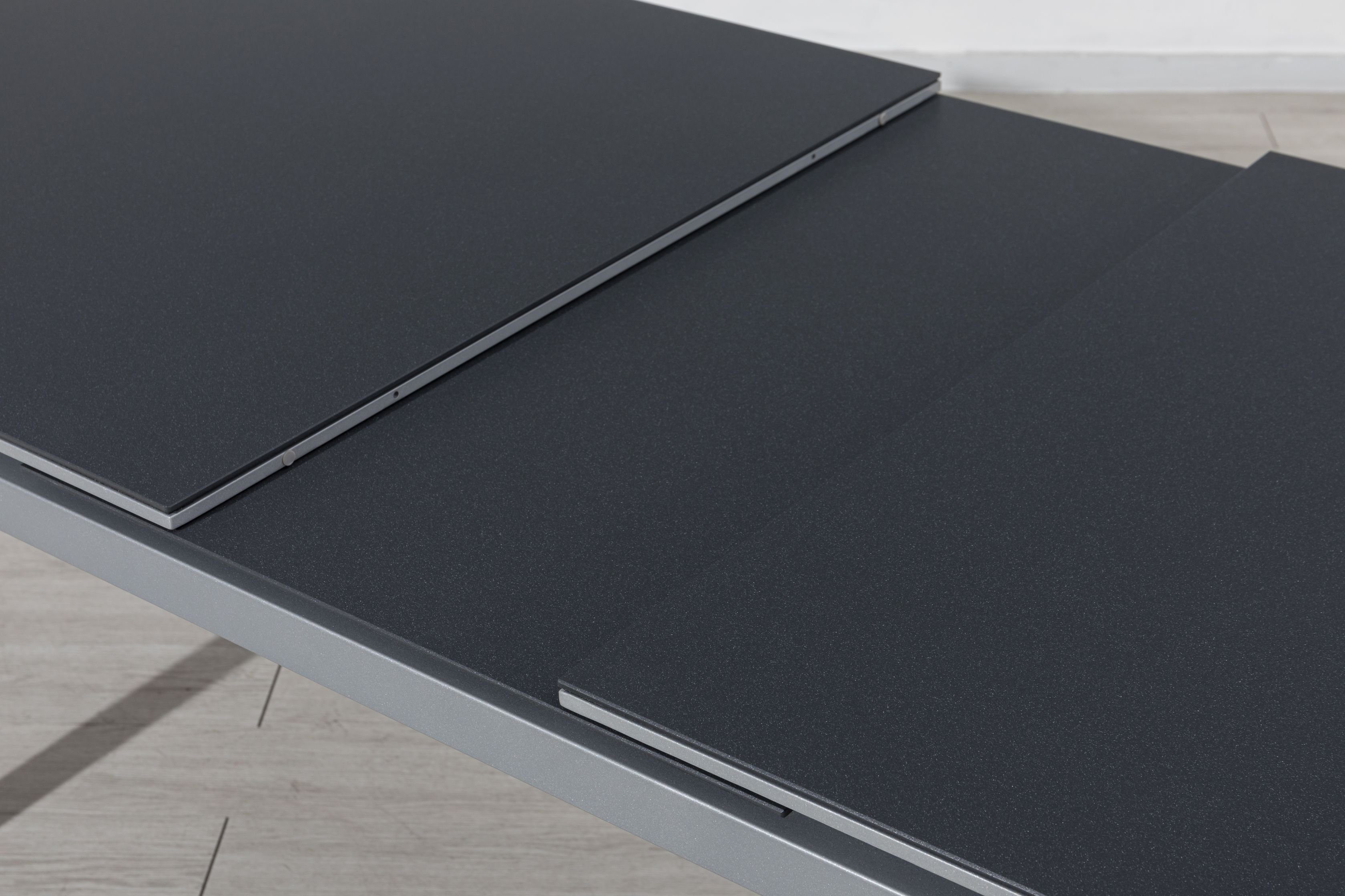 Gardissimo Gartentisch Keramik XXL Ausziehtisch Dia Silber, 180/240 x 90 cm, synchrone Auszugautomatik