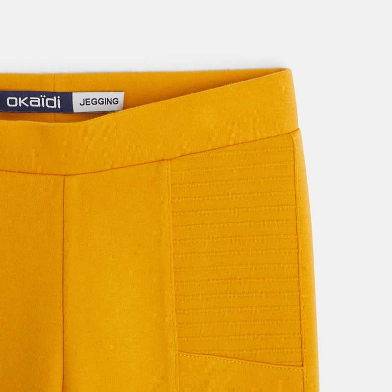 Leggings en jersey milano uni jaune fille