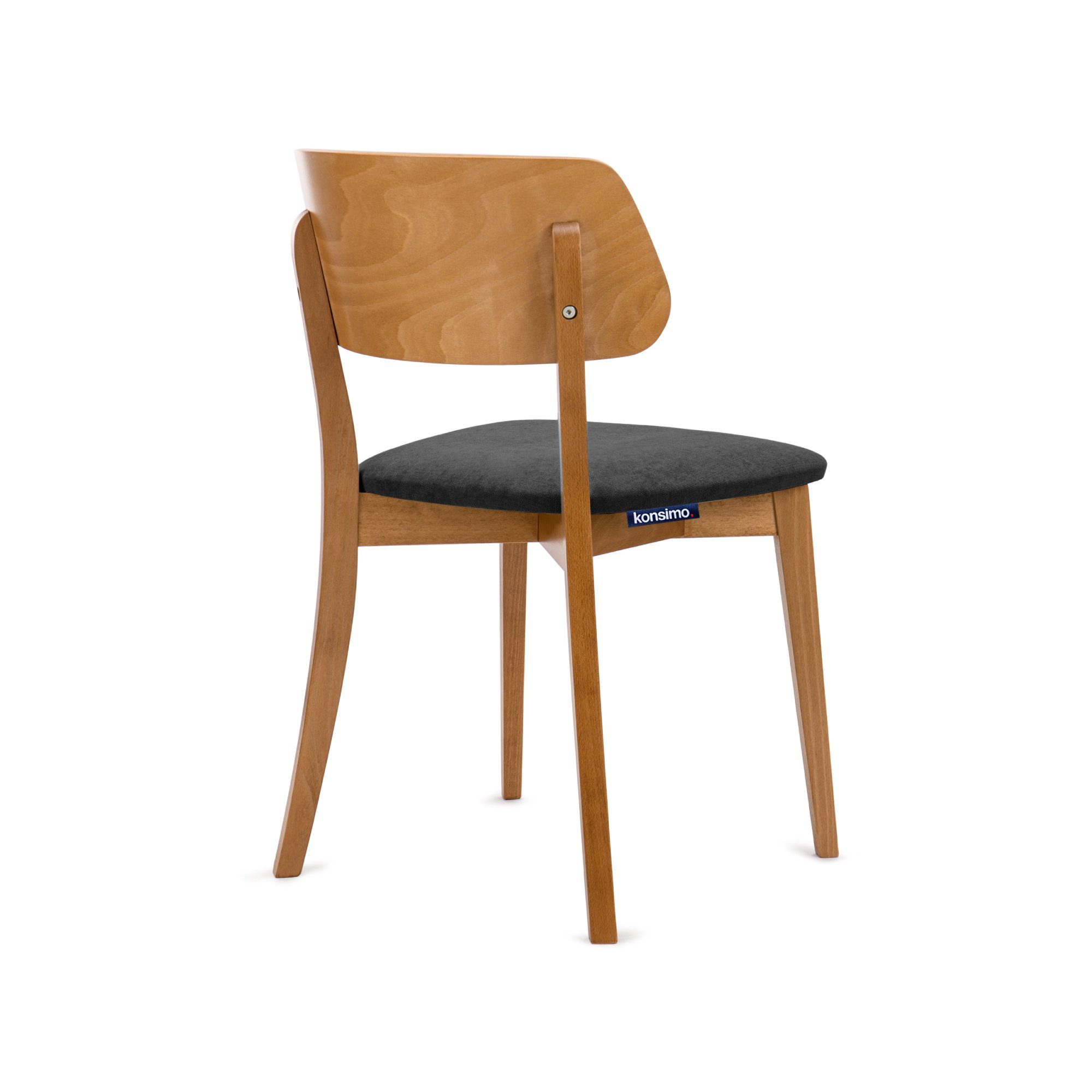 Konsimo Holzstuhl VINIS Wohnzimmerstühl Esszimmer Stühl Polsterstüh Küchenstühl Eiche (Esszimmerstühl, 1 St), Velours-Sitz, Gestell aus Massivholz