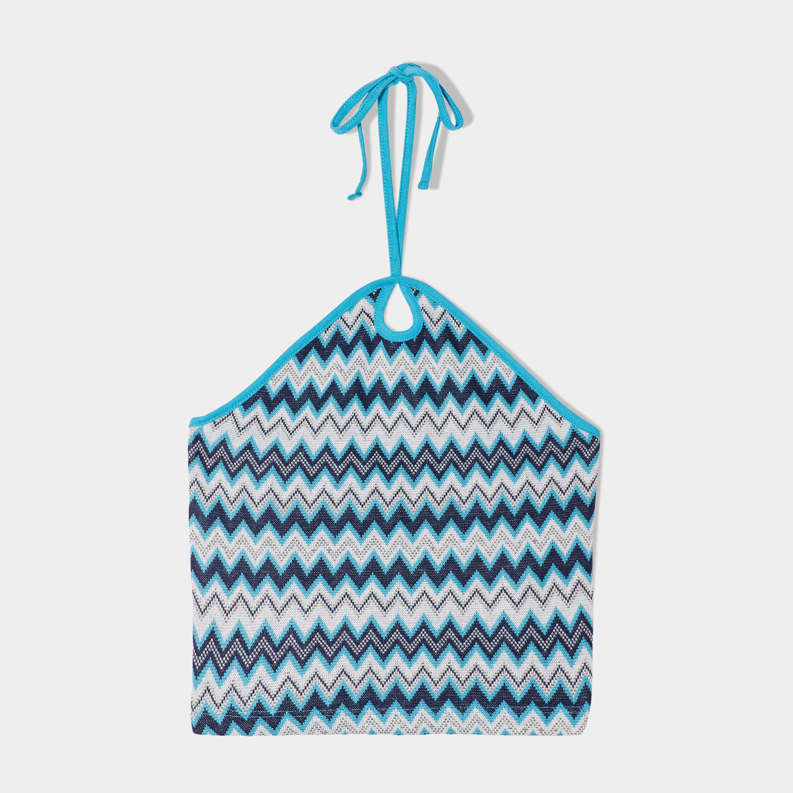 Crop top bretelles nouées bleu turquoise femme | Cache Cache