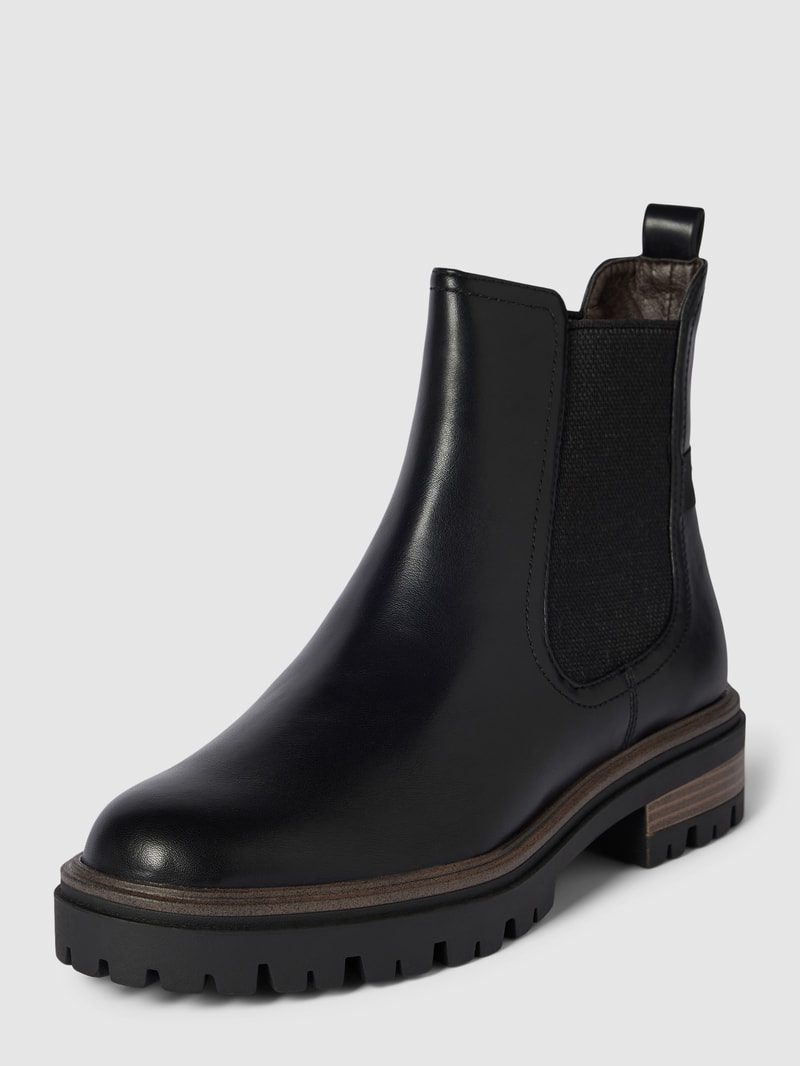Chelsea Boots mit Label-Applikation Modell 'Essential' in schwarz